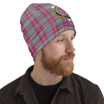Crawford Ancient Tartan Beanies Hat with Family Crest