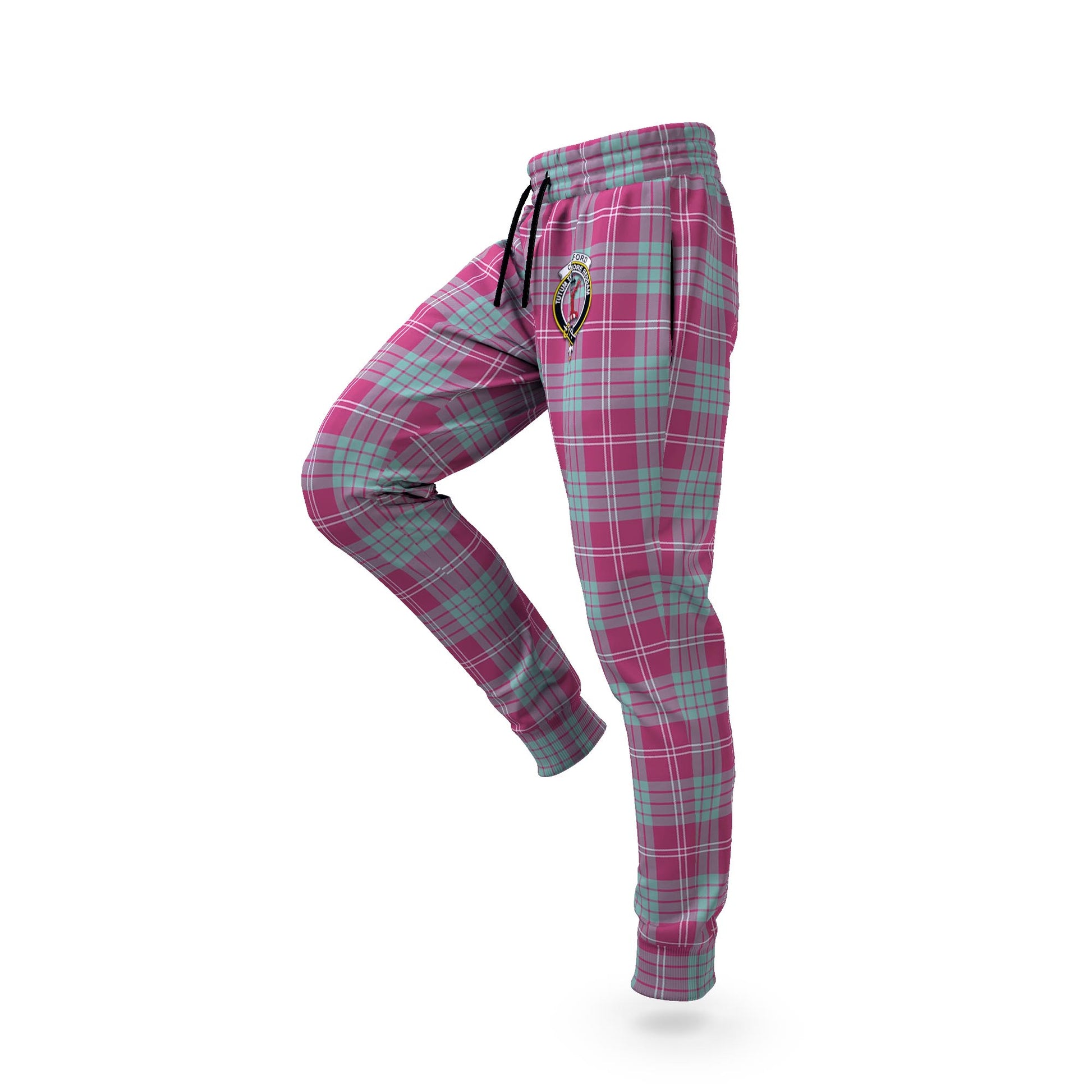 Crawford Ancient Tartan Joggers Pants with Family Crest S - Tartanvibesclothing