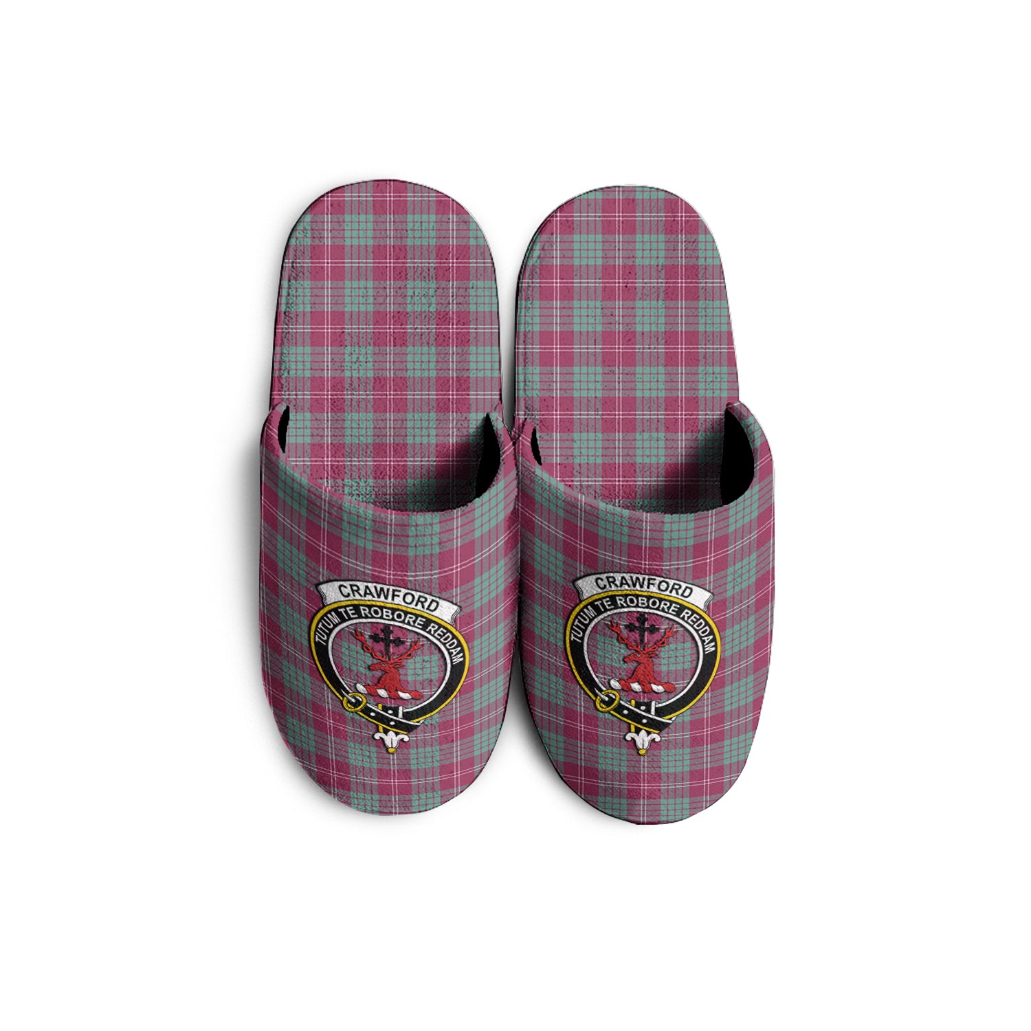 Crawford Ancient Tartan Home Slippers with Family Crest - Tartanvibesclothing