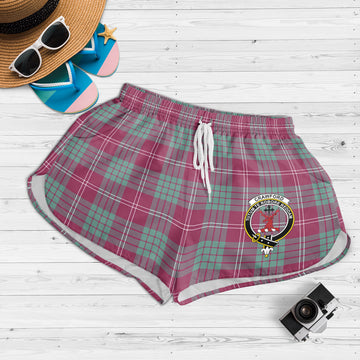 Crawford Ancient Tartan Womens Shorts with Family Crest