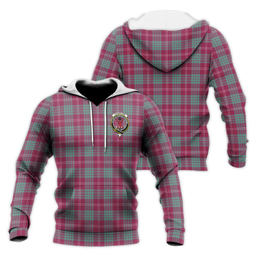 Crawford Ancient Tartan Knitted Hoodie with Family Crest