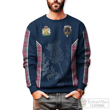 Crawford Ancient Tartan Sweatshirt with Family Crest and Scottish Thistle Vibes Sport Style