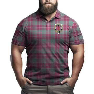 Crawford Ancient Tartan Men's Polo Shirt with Family Crest