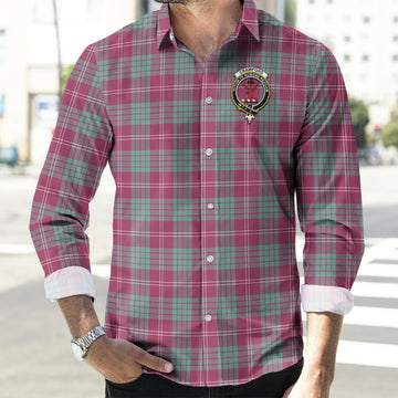 Crawford Ancient Tartan Long Sleeve Button Up Shirt with Family Crest