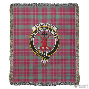 Crawford Ancient Tartan Woven Blanket with Family Crest