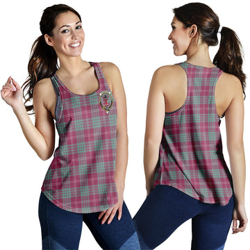 Crawford Ancient Tartan Women Racerback Tanks with Family Crest