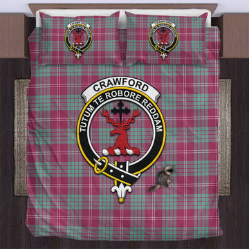 Crawford Ancient Tartan Bedding Set with Family Crest