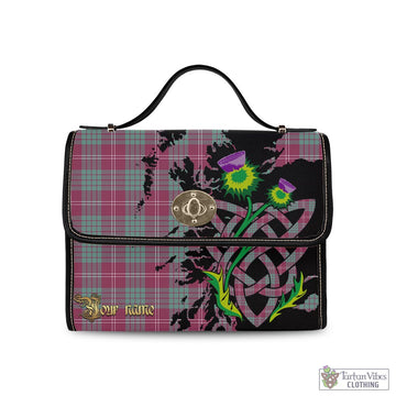 Crawford Ancient Tartan Waterproof Canvas Bag with Scotland Map and Thistle Celtic Accents