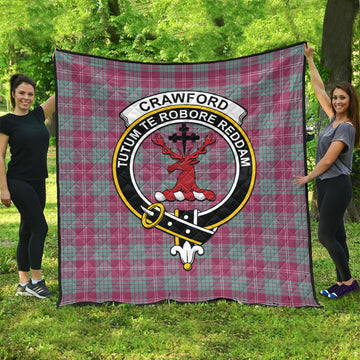 Crawford Ancient Tartan Quilt with Family Crest