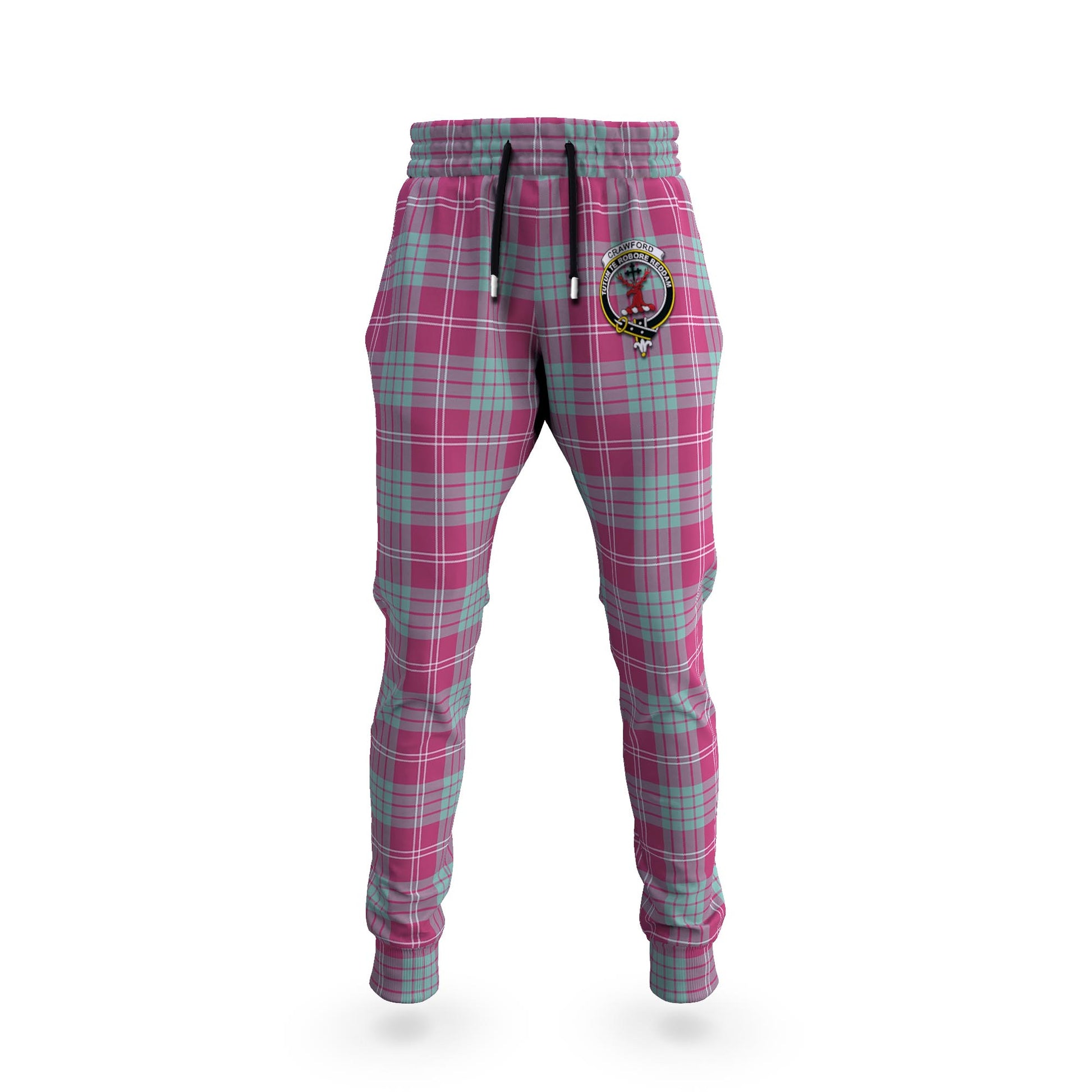 Crawford Ancient Tartan Joggers Pants with Family Crest - Tartanvibesclothing