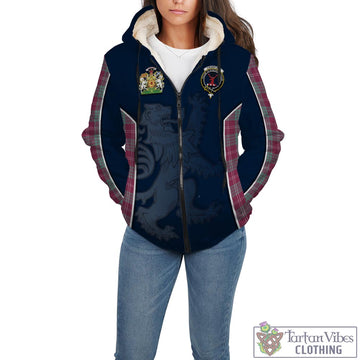 Crawford Ancient Tartan Sherpa Hoodie with Family Crest and Lion Rampant Vibes Sport Style