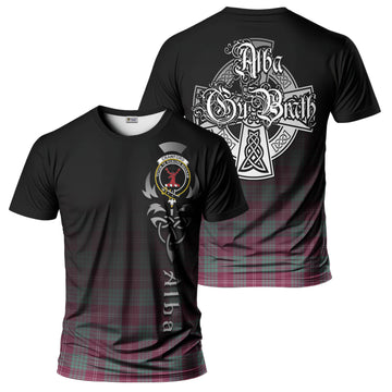 Crawford Ancient Tartan T-Shirt Featuring Alba Gu Brath Family Crest Celtic Inspired