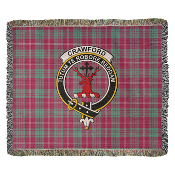 Crawford Ancient Tartan Woven Blanket with Family Crest