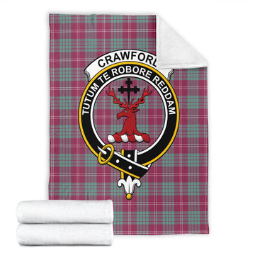 Crawford Ancient Tartan Blanket with Family Crest