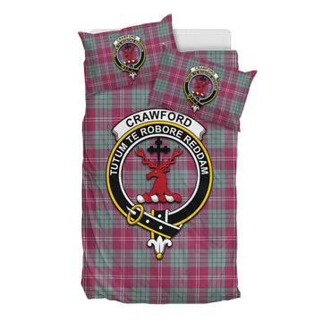 Crawford Ancient Tartan Bedding Set with Family Crest