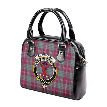 Crawford Ancient Tartan Shoulder Handbags with Family Crest