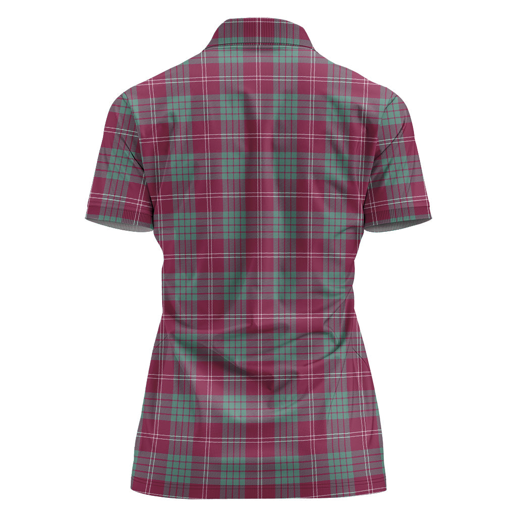 crawford-ancient-tartan-polo-shirt-with-family-crest-for-women