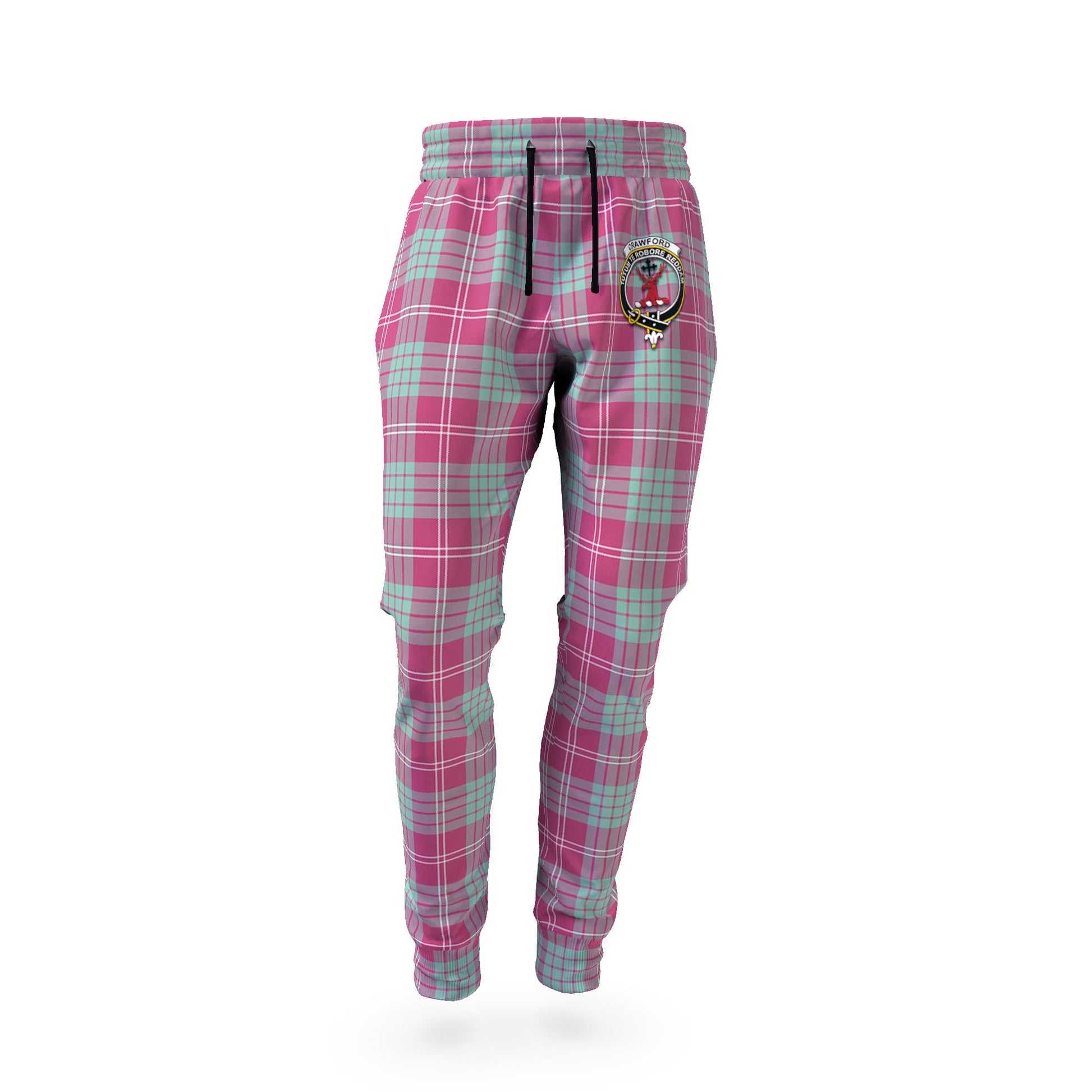 Crawford Ancient Tartan Joggers Pants with Family Crest - Tartanvibesclothing