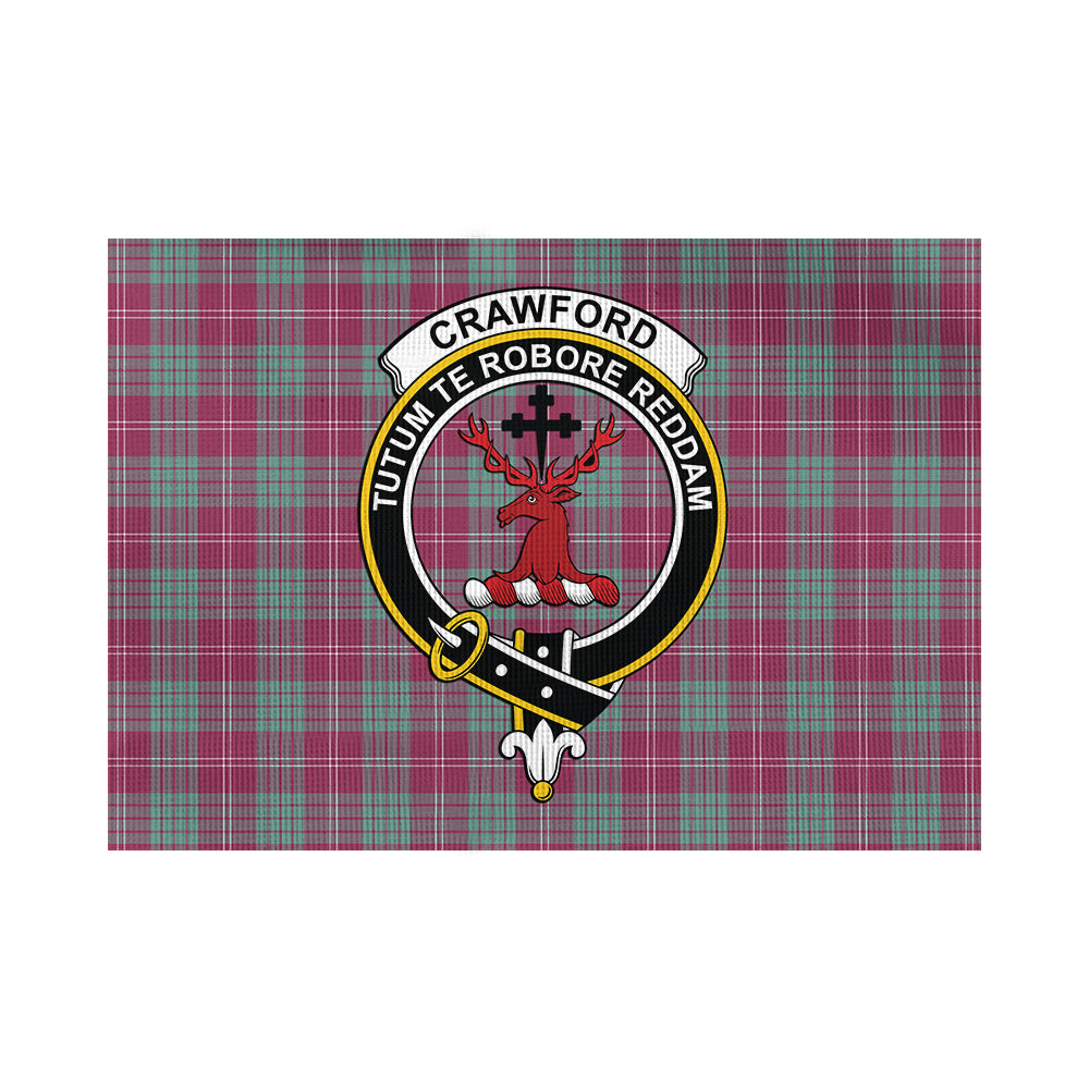crawford-ancient-tartan-flag-with-family-crest