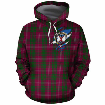 Crawford Clan Crest In Me Tartan Cotton Hoodie Scotland Flag Style