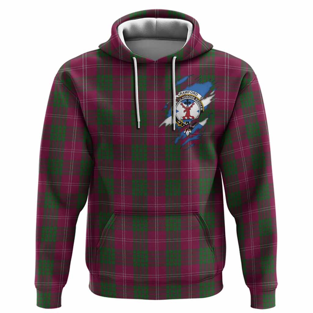 Crawford Clan Crest In Me Tartan Hoodie Scotland Flag Style