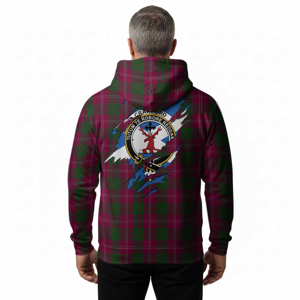 Crawford Clan Crest In Me Tartan Hoodie Scotland Flag Style