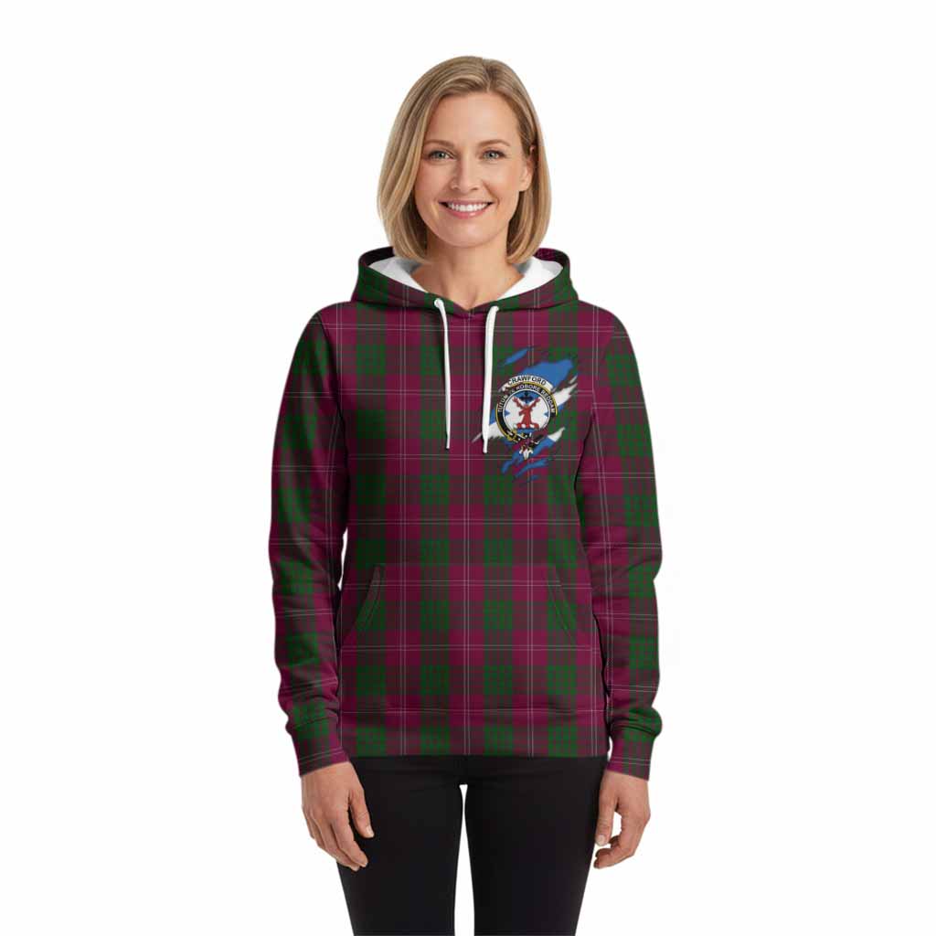 Crawford Clan Crest In Me Tartan Hoodie Scotland Flag Style