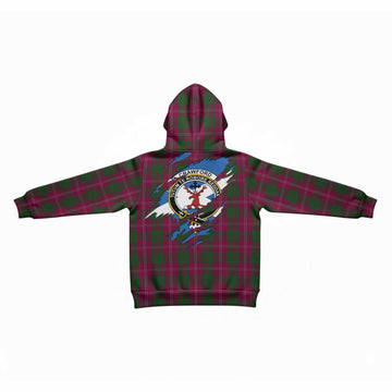 Crawford Clan Crest In Me Tartan Kid Hoodie Scotland Flag Style