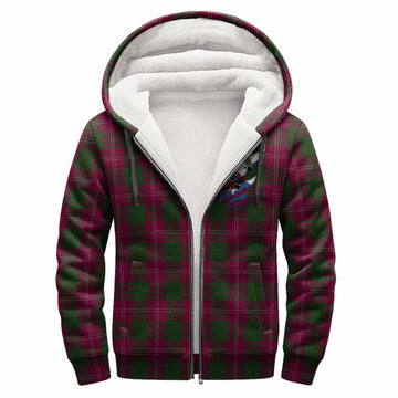 Crawford Clan Crest In Me Tartan Sherpa Hoodie Scotland Flag Style