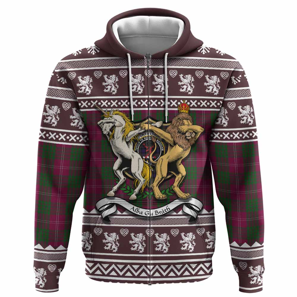 Crawford Clan Tartan Crest Christmas Hoodie Coat of Arms Funny Style - Tartan Vibes Clothing