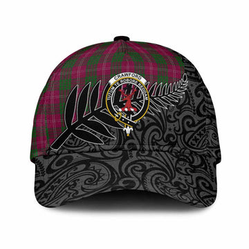 Crawford Crest Tartan Classic Cap with New Zealand Silver Fern Half Style