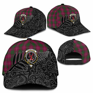 Crawford Crest Tartan Classic Cap with New Zealand Silver Fern Half Style