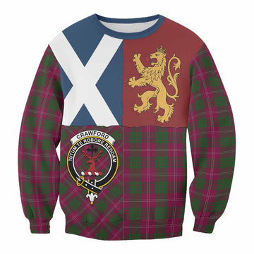 Crawford Crest Tartan Sweatshirt with Lion Rampant Saltire Style