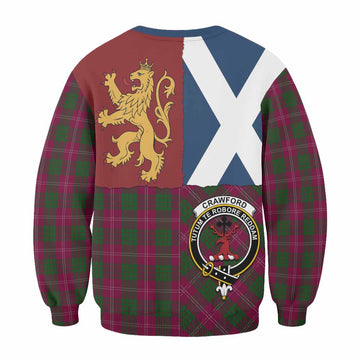 Crawford Crest Tartan Sweatshirt with Lion Rampant Saltire Style