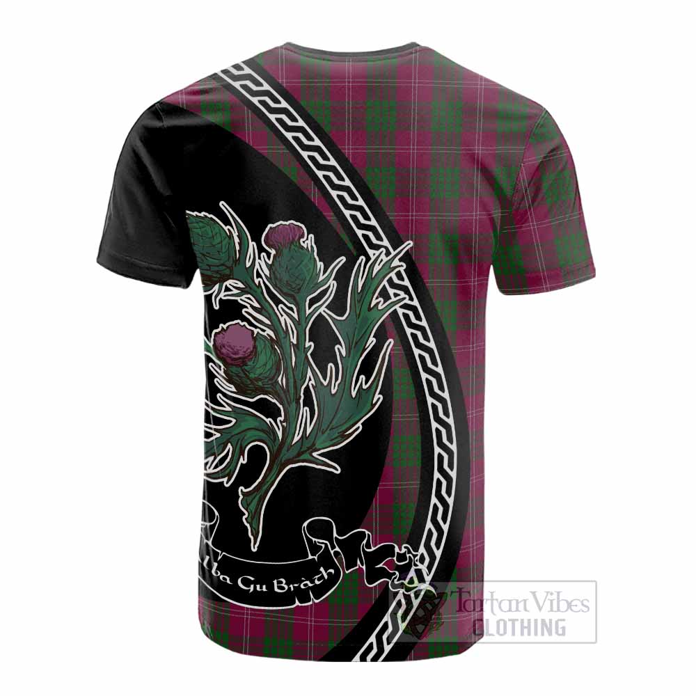 Crawford Family Crest Tartan Cotton T-shirt Alba Thistle Inspired - Tartan Vibes Clothing