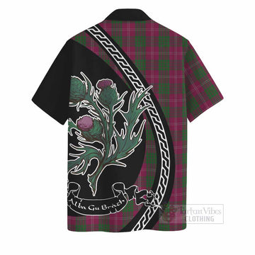 Crawford Family Crest Tartan Hawaiian Shirt Alba Thistle Inspired