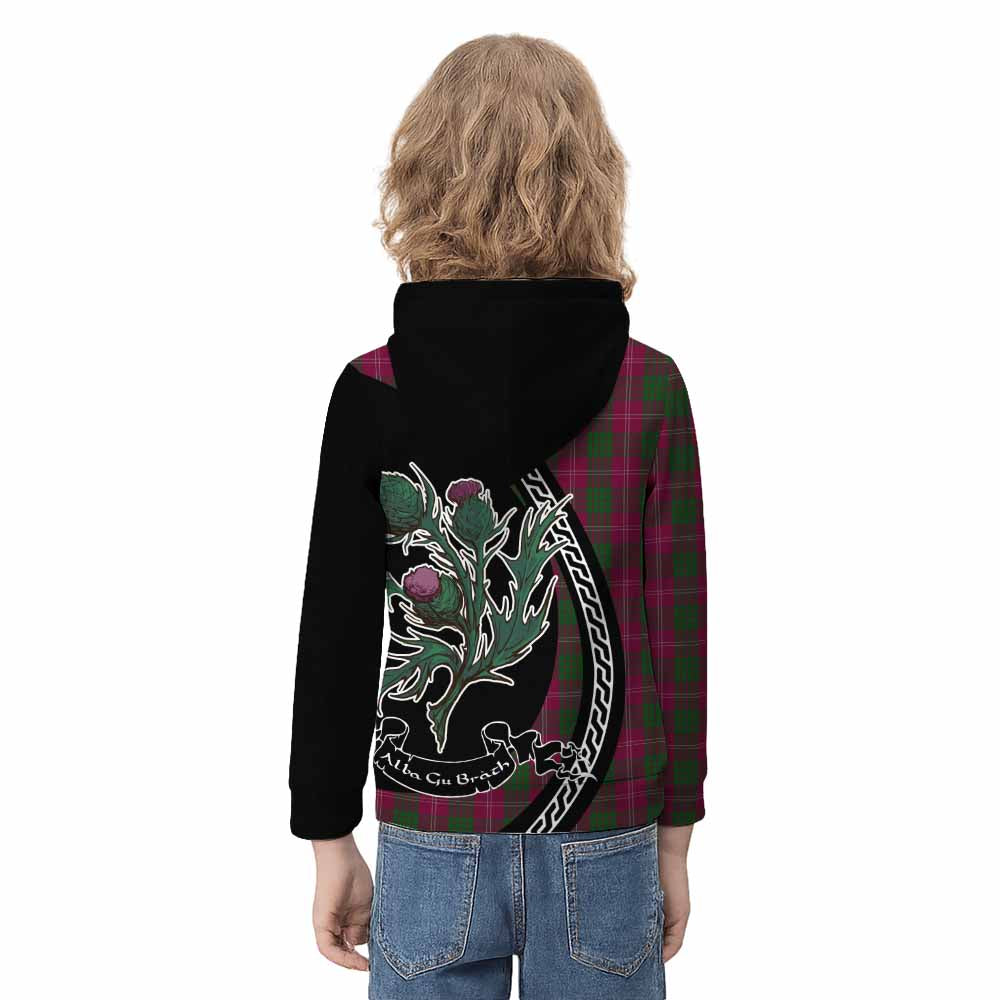 Crawford Family Crest Tartan Kid Hoodie Alba Thistle Inspired - Tartan Vibes Clothing