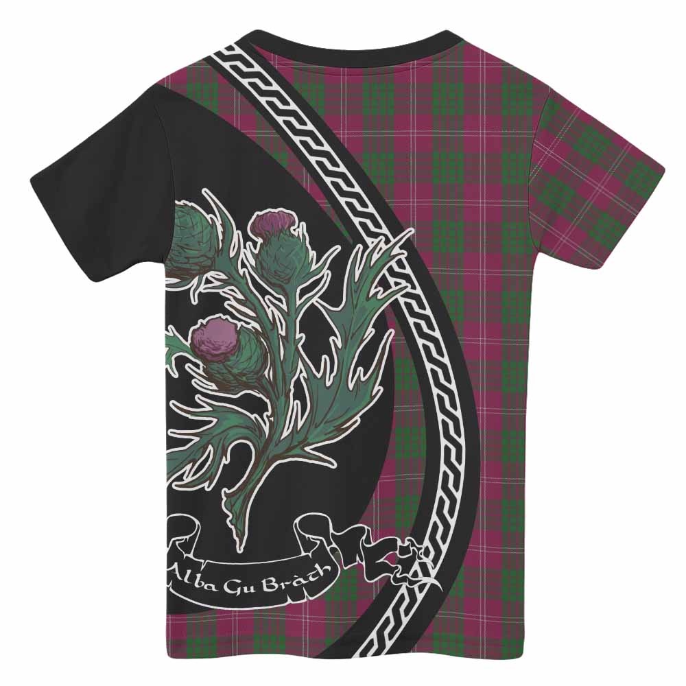Crawford Family Crest Tartan Kid T-shirt Alba Thistle Inspired - Tartan Vibes Clothing