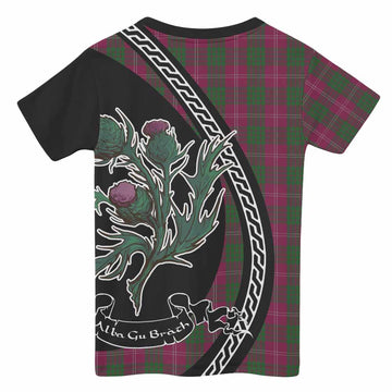 Crawford Family Crest Tartan Kid T-shirt Alba Thistle Inspired - Tartan Vibes Clothing