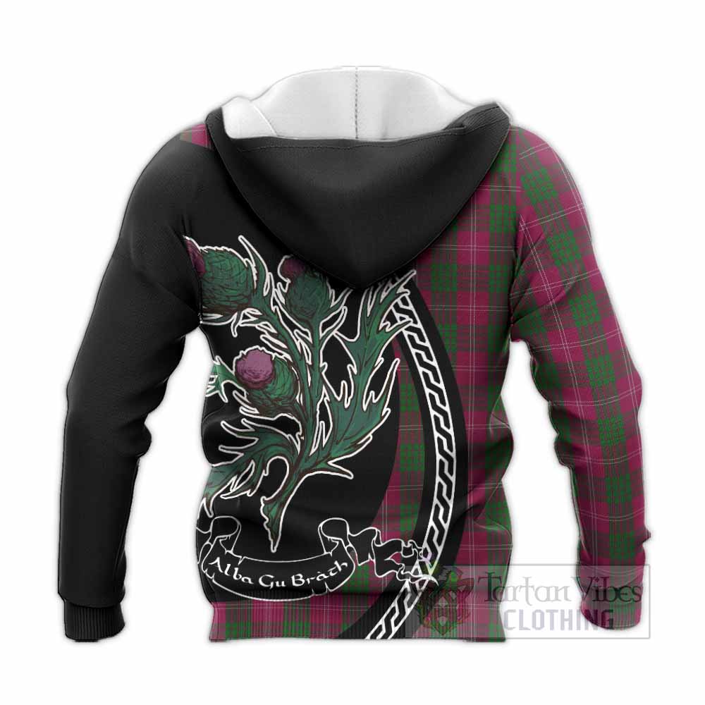 Crawford Family Crest Tartan Knitted Hoodie Alba Thistle Inspired - Tartan Vibes Clothing