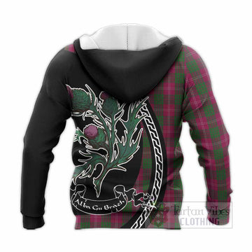 Crawford Family Crest Tartan Knitted Hoodie Alba Thistle Inspired