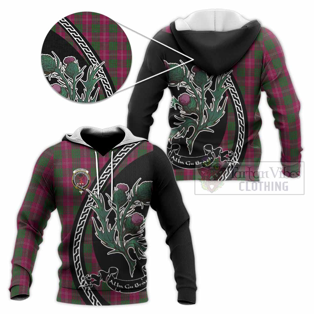Crawford Family Crest Tartan Knitted Hoodie Alba Thistle Inspired - Tartan Vibes Clothing