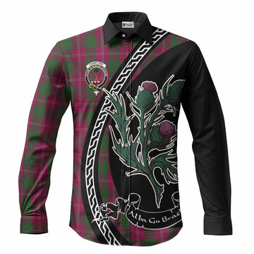 Crawford Family Crest Tartan Long Sleeve Button Shirts Alba Thistle Inspired