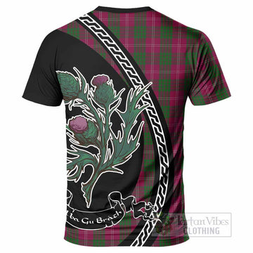Crawford Family Crest Tartan T-Shirt Alba Thistle Inspired