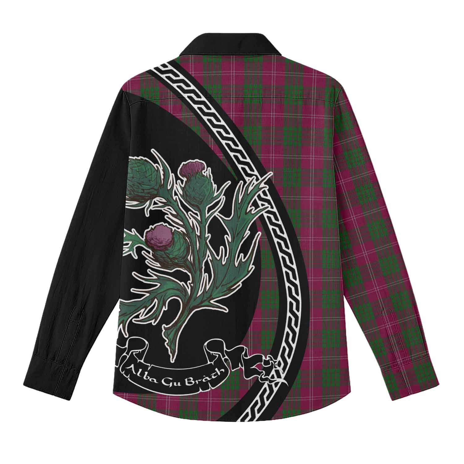Crawford Family Crest Tartan Women Casual Shirt Alba Thistle Inspired - Tartan Vibes Clothing