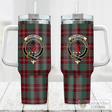 Crawford Modern Tartan and Family Crest Tumbler with Handle