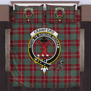 Crawford Modern Tartan Bedding Set with Family Crest