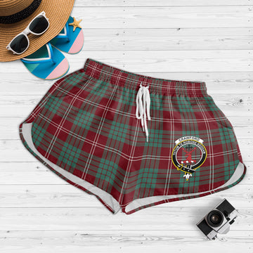 Crawford Modern Tartan Womens Shorts with Family Crest