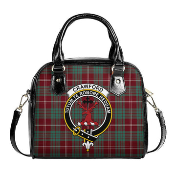 Crawford Modern Tartan Shoulder Handbags with Family Crest