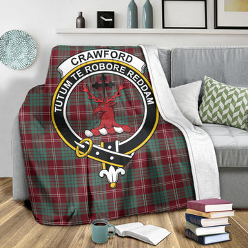 Crawford Modern Tartan Blanket with Family Crest